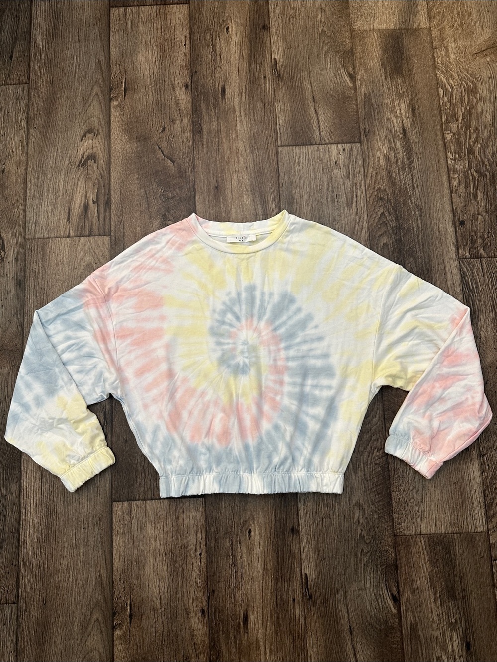 Elodie Tie-Dye Cropped Relaxed Casual Sweatshirt Women’s Size S Multicolor